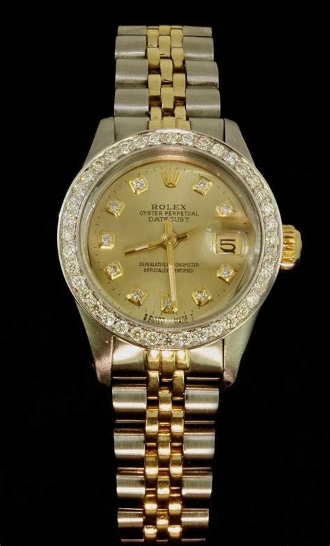 rolex ladies datejust diamond bezel.